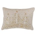 Saro Lifestyle SARO 4126.N1420B 14 x 20 in. Rectangle Poly Blend Christmas Accent Pillow with Embroidered Design & Down Filling - Natural 4126.N1420B